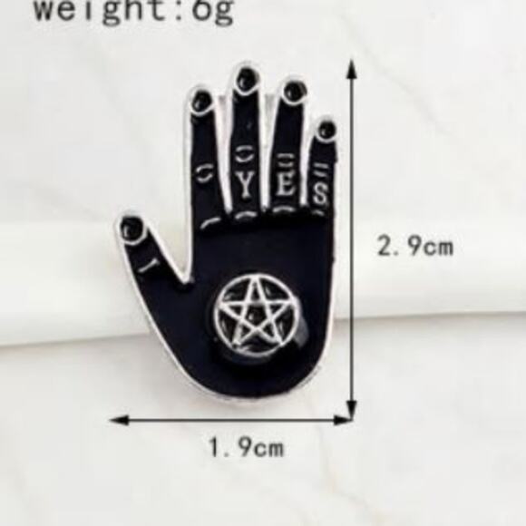 Lot of 3 Ouija Oracle Ankh Pentagram Mystical Witch Pin - Picture 4 of 4